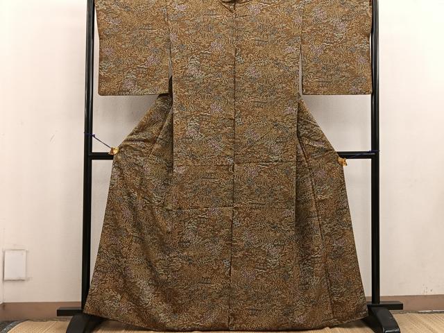 平和屋着物■上質な小紋 風景花文 正絹 逸品 BAAV6065mz