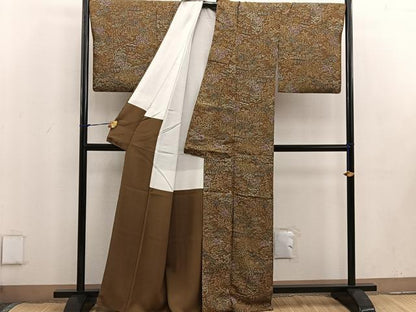 平和屋着物■上質な小紋 風景花文 正絹 逸品 BAAV6065mz