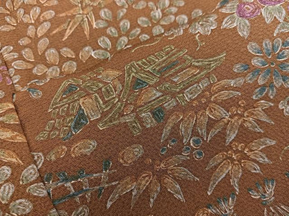 平和屋着物■上質な小紋 風景花文 正絹 逸品 BAAV6065mz