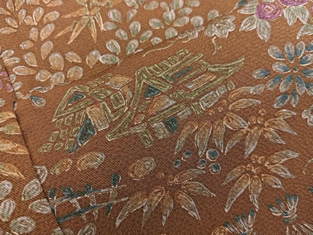 平和屋着物■上質な小紋 風景花文 正絹 逸品 BAAV6065mz