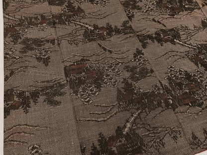 平和屋着物■上質な紬 風景文 正絹 逸品 BAAV6072mz