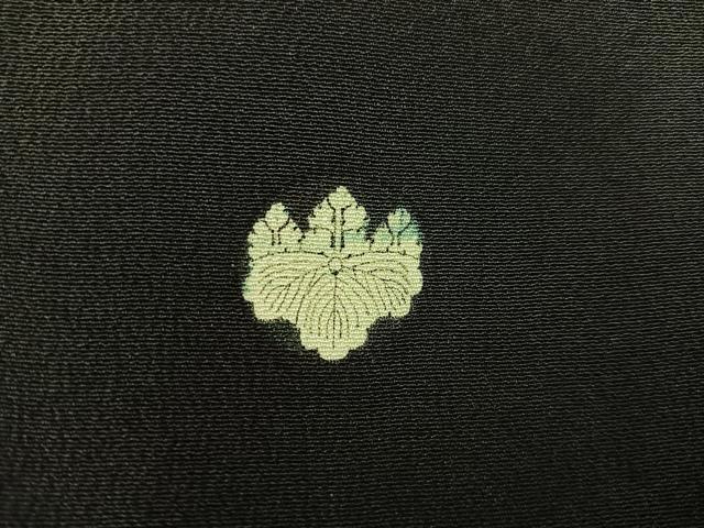 平和屋着物■豪華黒留袖　刺繍　草花文　金彩　正絹　逸品　BAAV6083mz