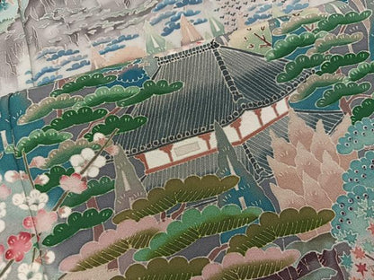 平和屋着物●本加賀友禅作家 前川哲 黒留袖 風景花文 暈し染め 正絹 逸品 BAAV6121mz