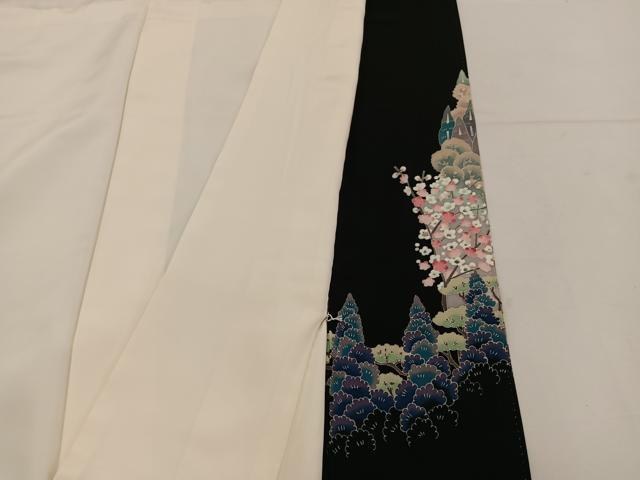 平和屋着物●本加賀友禅作家 前川哲 黒留袖 風景花文 暈し染め 正絹 逸品 BAAV6121mz