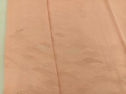 平和屋着物■豪華色留袖 刺繍 立波文 深支子色 正絹 逸品 BAAV6174mz