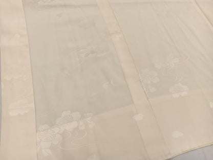 平和屋着物■長襦袢　無双仕立て　流水花地紋　白色　正絹　逸品　BAAV6325mz
