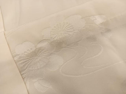 平和屋着物■長襦袢　無双仕立て　流水花地紋　白色　正絹　逸品　BAAV6325mz