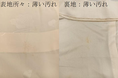 平和屋着物■長襦袢　無双仕立て　流水花地紋　白色　正絹　逸品　BAAV6325mz