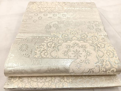 平和屋着物◎両面 六通柄袋帯 錦袋嵯峨野 金銀糸 正絹 逸品 BAAV6411yc