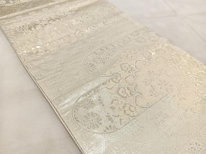 平和屋着物◎両面 六通柄袋帯 錦袋嵯峨野 金銀糸 正絹 逸品 BAAV6411yc