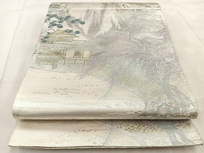 平和屋着物◎両面 六通柄袋帯 錦袋嵯峨野 金銀糸 正絹 逸品 BAAV6411yc