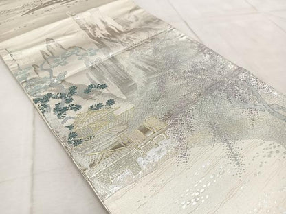 平和屋着物◎両面 六通柄袋帯 錦袋嵯峨野 金銀糸 正絹 逸品 BAAV6411yc