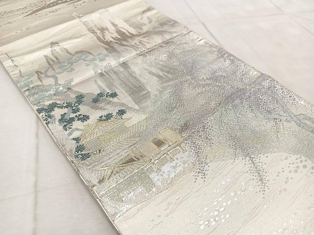平和屋着物◎両面 六通柄袋帯 錦袋嵯峨野 金銀糸 正絹 逸品 BAAV6411yc