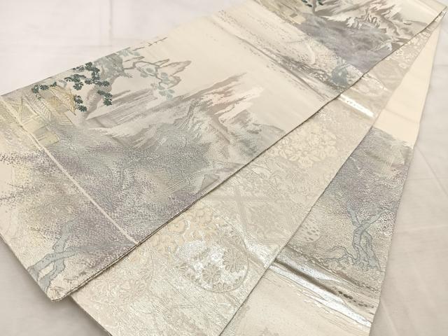 平和屋着物◎両面 六通柄袋帯 錦袋嵯峨野 金銀糸 正絹 逸品 BAAV6411yc