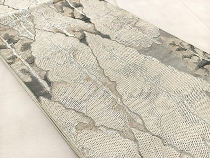 平和屋着物◎六通柄袋帯 樹林文 銀糸 正絹 逸品 BAAV6417yc