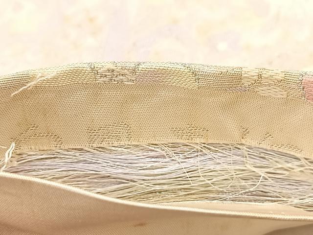 平和屋着物◎六通柄袋帯　唐織　白鳳青海　銀糸　正絹　逸品　BAAV6431yc