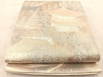 平和屋着物◎六通柄袋帯 京洛錦 二重引箔 金銀糸 引箔 正絹 逸品 BAAV6437yc