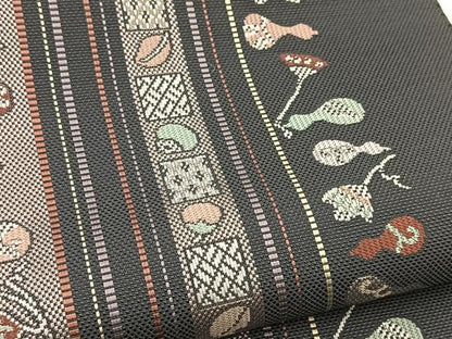 平和屋着物●本場筑前博多織　八寸名古屋帯　成り物　瓢箪　正絹　逸品　BAAV6455yc