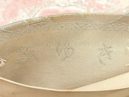平和屋着物◎六通柄袋帯 唐織 みゆき 亀甲花文 銀糸 正絹 逸品 BAAV6456yc