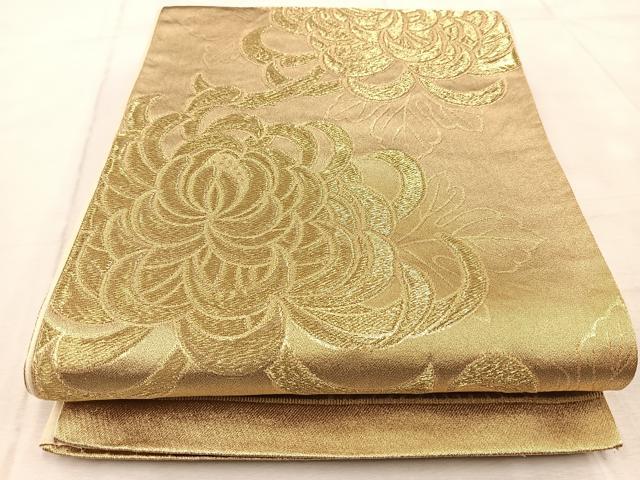 平和屋着物◎六通柄袋帯 乱菊 金糸 正絹 逸品 BAAV6460yc