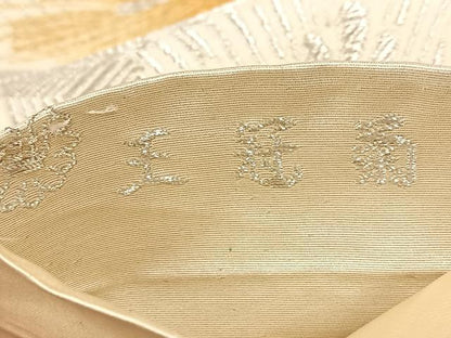 平和屋着物◎六通柄袋帯 王冠菊 若松葉 金銀糸 正絹 逸品 BAAV6465yc
