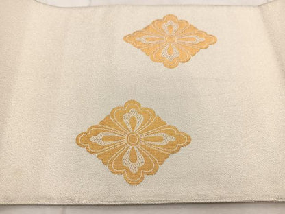 平和屋着物◎太鼓柄袋帯　綴れ　鳳凰花菱文　金糸　正絹　逸品　BAAV6470yc