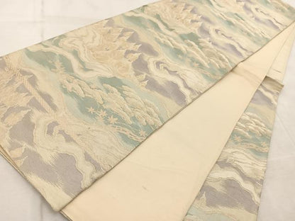 平和屋着物◎六通柄　京袋帯　道長樹林文　金糸　正絹　逸品　BAAV6507yc