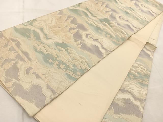 平和屋着物◎六通柄　京袋帯　道長樹林文　金糸　正絹　逸品　BAAV6507yc