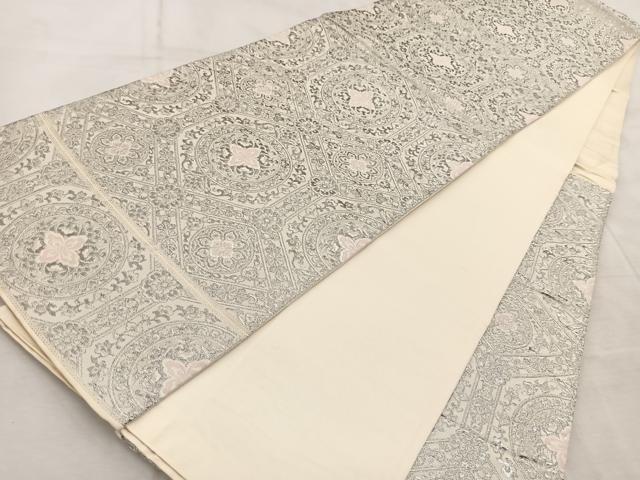 平和屋着物◎六通柄袋帯 唐織 蜀江花菱文 九百プラチナ二