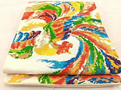 平和屋着物◎西陣　六通柄袋帯　唐織　鳳凰　金糸　正絹　逸品　BAAV6527yc
