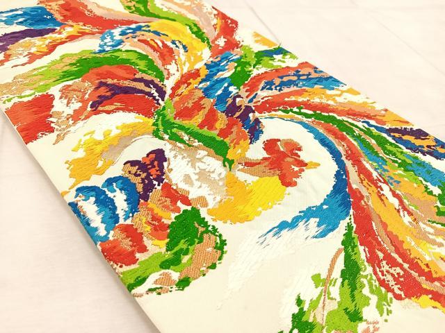 平和屋着物◎西陣　六通柄袋帯　唐織　鳳凰　金糸　正絹　逸品　BAAV6527yc