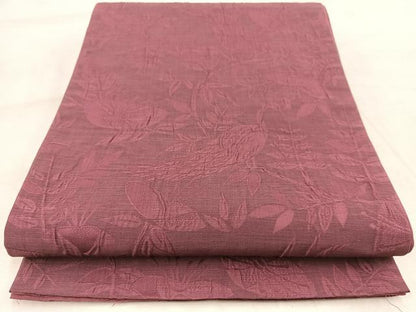 平和屋着物◎全通柄袋帯 ふくれ織 孔雀花文 正絹 逸品 BAAV6540yc