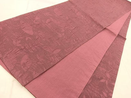 平和屋着物◎全通柄袋帯 ふくれ織 孔雀花文 正絹 逸品 BAAV6540yc
