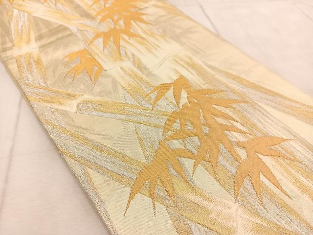 平和屋着物◎六通柄袋帯 竹林 金銀糸 正絹 逸品 BAAV6544yc