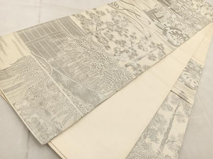 平和屋着物◎六通柄袋帯 葵祭 プラチナ引箔 正絹 逸品 BAAV6558yc