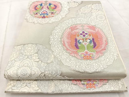 平和屋着物◎六通柄　本袋帯　唐織　鳳凰華紋　純プラチナ箔　正絹　逸品　BAAV6570yc