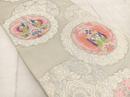 平和屋着物◎六通柄　本袋帯　唐織　鳳凰華紋　純プラチナ箔　正絹　逸品　BAAV6570yc