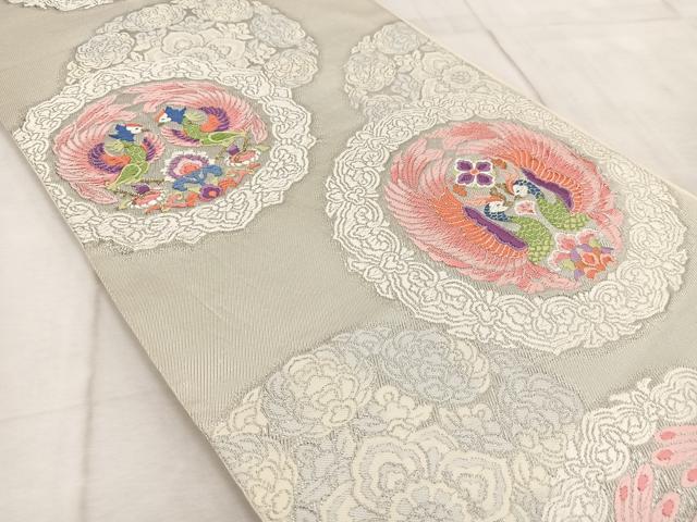 平和屋着物◎六通柄　本袋帯　唐織　鳳凰華紋　純プラチナ箔　正絹　逸品　BAAV6570yc