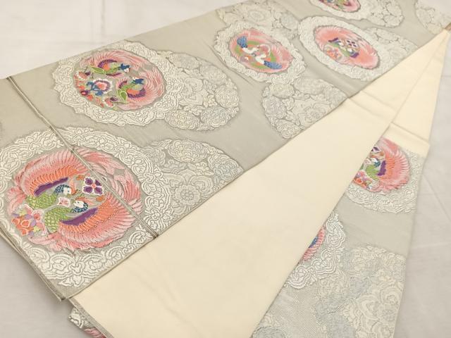 平和屋着物◎六通柄　本袋帯　唐織　鳳凰華紋　純プラチナ箔　正絹　逸品　BAAV6570yc