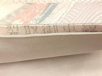 平和屋着物◎六通柄袋帯　唐織　裂取御車紋　プラチナ箔　正絹　逸品　BAAV6571yc