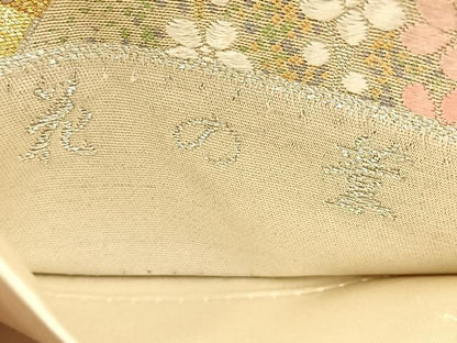 平和屋着物◎六通柄袋帯　唐織　花の薫　金銀糸　正絹　逸品　BAAV6587yc
