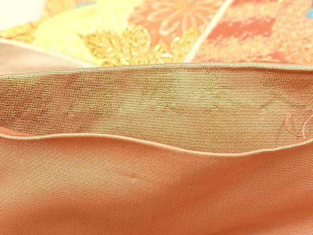 平和屋着物◎六通柄袋帯　唐織　錦繍慶長文　金銀糸　正絹　逸品　BAAV6595yc