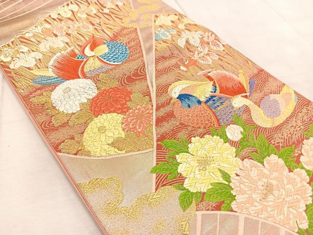 平和屋着物◎六通柄袋帯　唐織　錦繍慶長文　金銀糸　正絹　逸品　BAAV6595yc