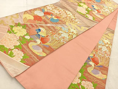 平和屋着物◎六通柄袋帯　唐織　錦繍慶長文　金銀糸　正絹　逸品　BAAV6595yc