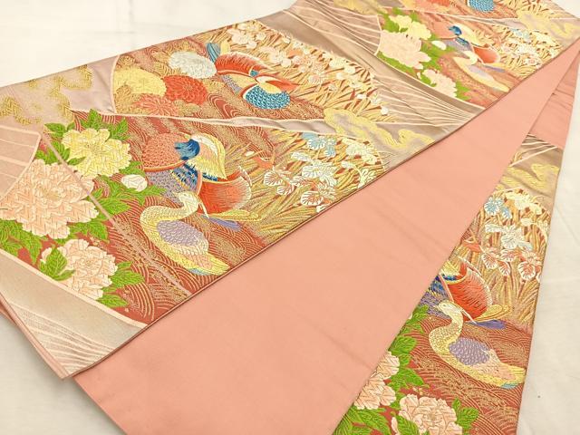 平和屋着物◎六通柄袋帯　唐織　錦繍慶長文　金銀糸　正絹　逸品　BAAV6595yc