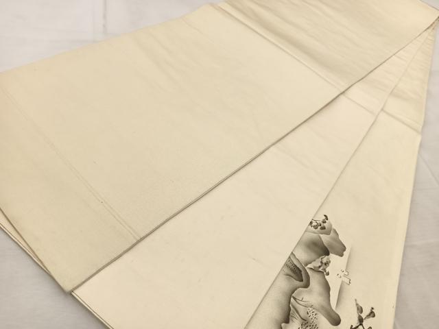 平和屋着物◎太鼓柄袋帯　手描き　浜松　金彩　正絹　逸品　BAAV6599yc