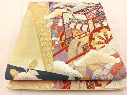 平和屋着物◎六通柄袋帯　唐織　離宮への誘い　金銀糸　正絹　逸品　BAAV6600yc