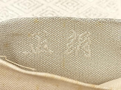 平和屋着物◎六通柄袋帯 唐織 亀甲花文 銀糸 正絹 逸品 BAAV6622yc