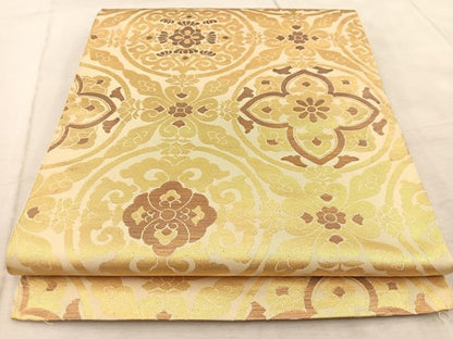 平和屋着物◎六通柄　本袋帯　花丸文　金糸　正絹　逸品　BAAV6635yc