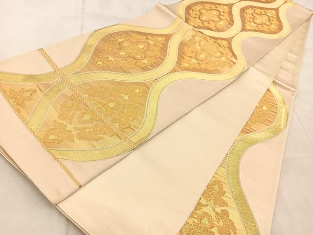 平和屋着物◎六通柄袋帯　立涌花文　金糸　正絹　逸品　BAAV6648yc